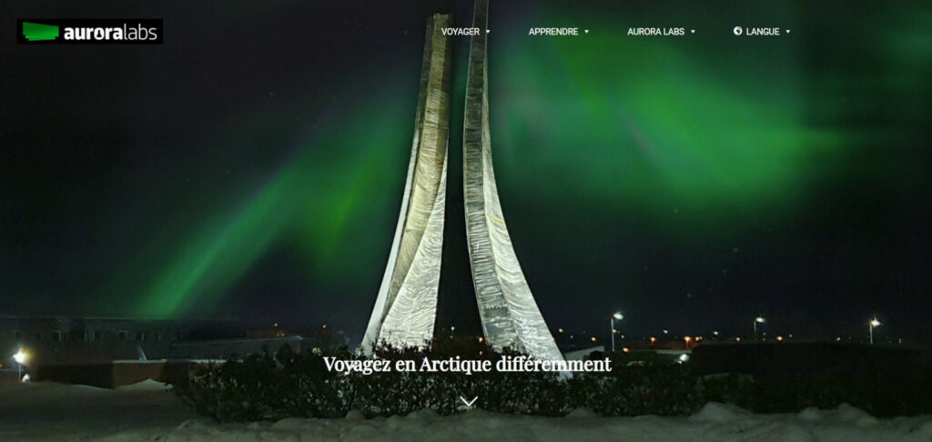Création site web d'Aurora Labs, un guide touristique au Nord de la Norvège
